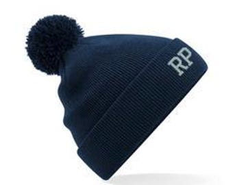 ADULT  Knitted Bobble Hat Beanie with a choice of colours and fonts for personalisation