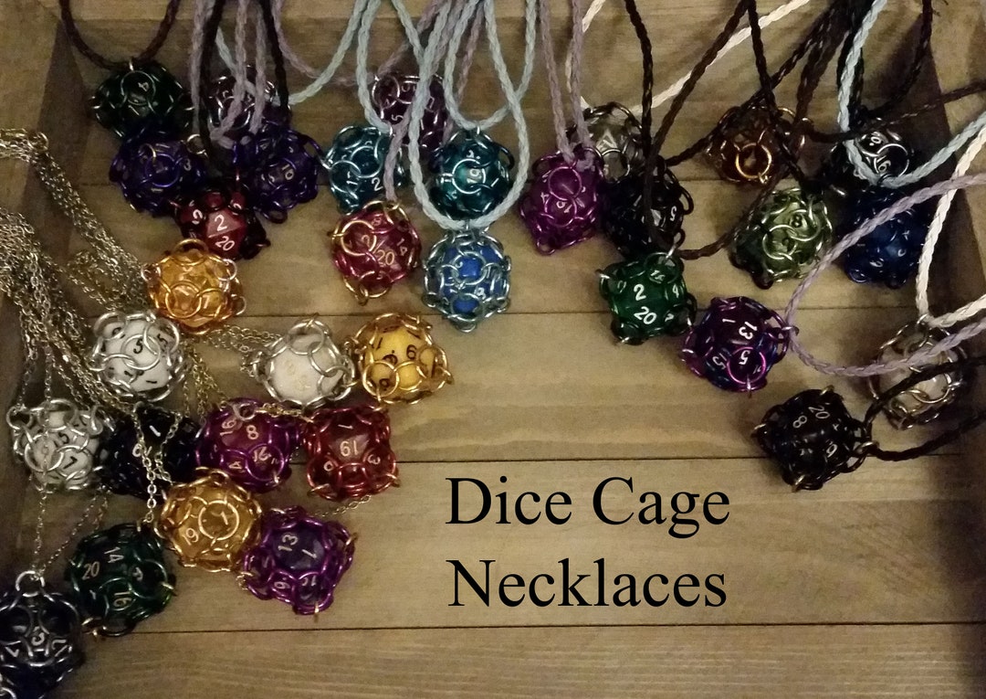 Chainmaille Dice Cage Necklaces Etsy
