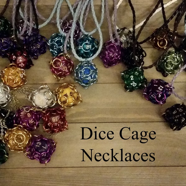 Chainmaille Dice Cage Necklaces