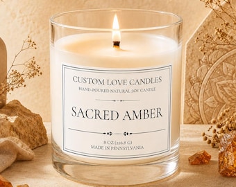 Sacred Amber Soy Candle | Masculine Amber Sandalwood Home Fragrance