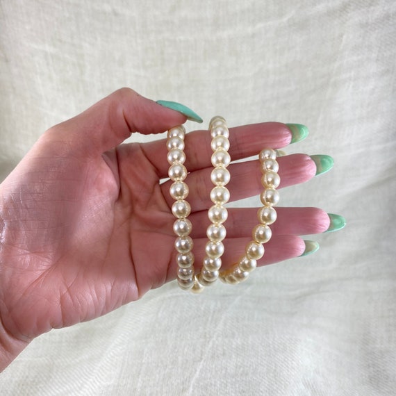Vintage 90s multi strands coil pearl bracelet. Vi… - image 3