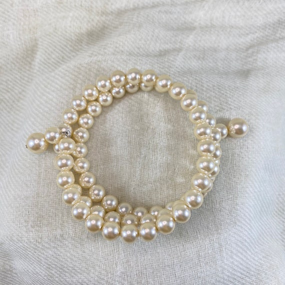 Vintage 90s multi strands coil pearl bracelet. Vi… - image 5