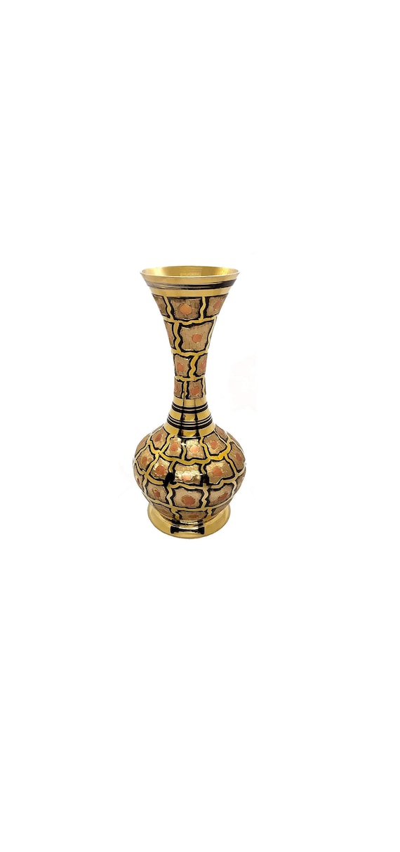 Akanksha Arts Made of Brass Large inch high Vase A Rare Indian Decor  Alluring Design and Nakkashi