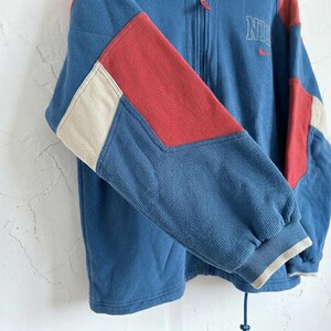 Sudadera vintage rara Nike con cremallera y bloques de color, estilo retro de los años 90, Y2K, ropa urbana, talla M imagen 4