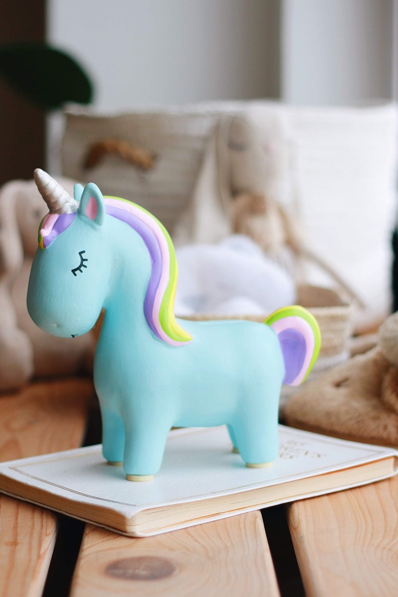 Unicorn Piggy Bank Personalized Unicorn Bank for Girls Ceramic Etsy
