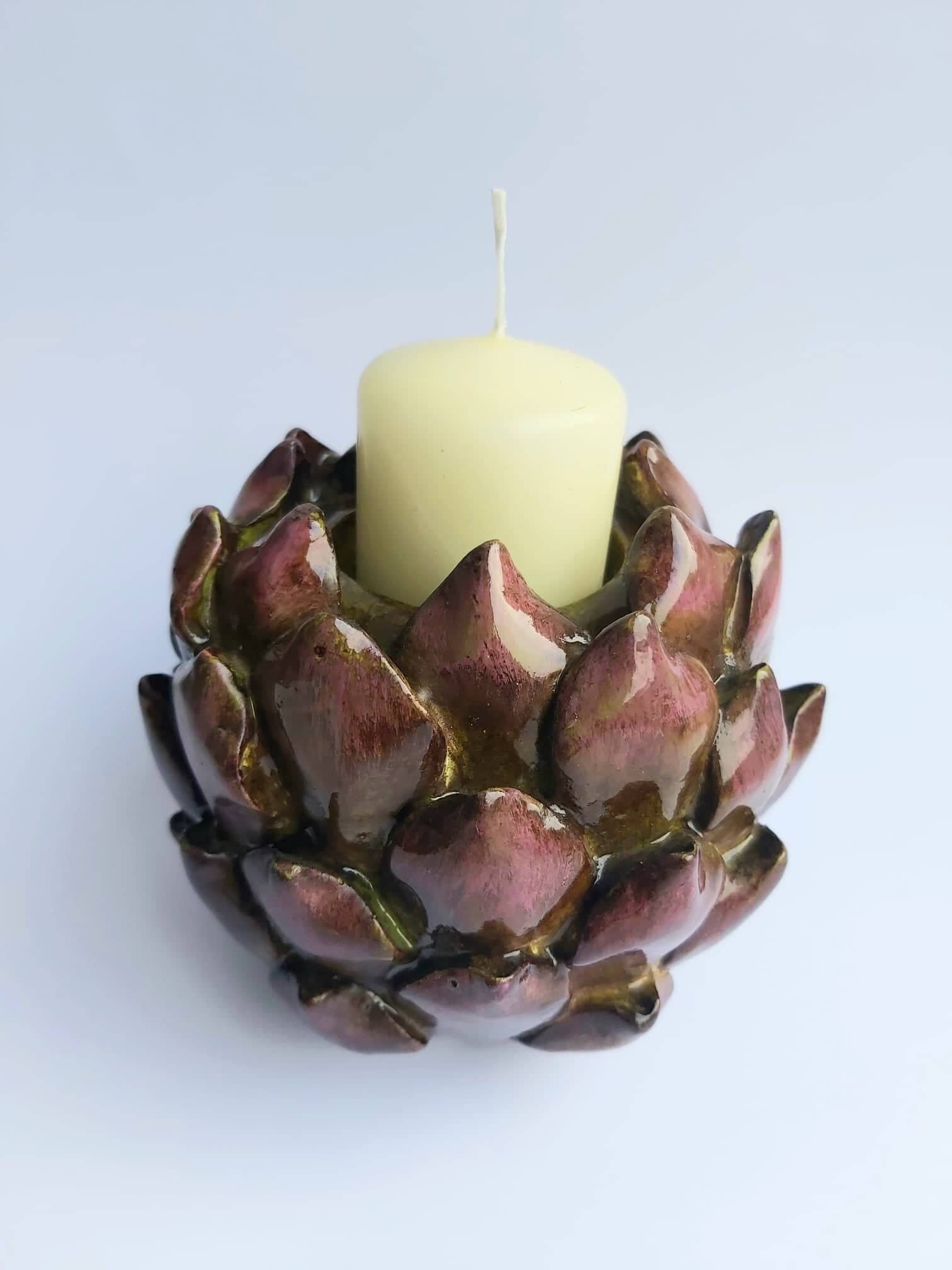 Artichoke candle holder table Flower candle holder Flower tea Etsy