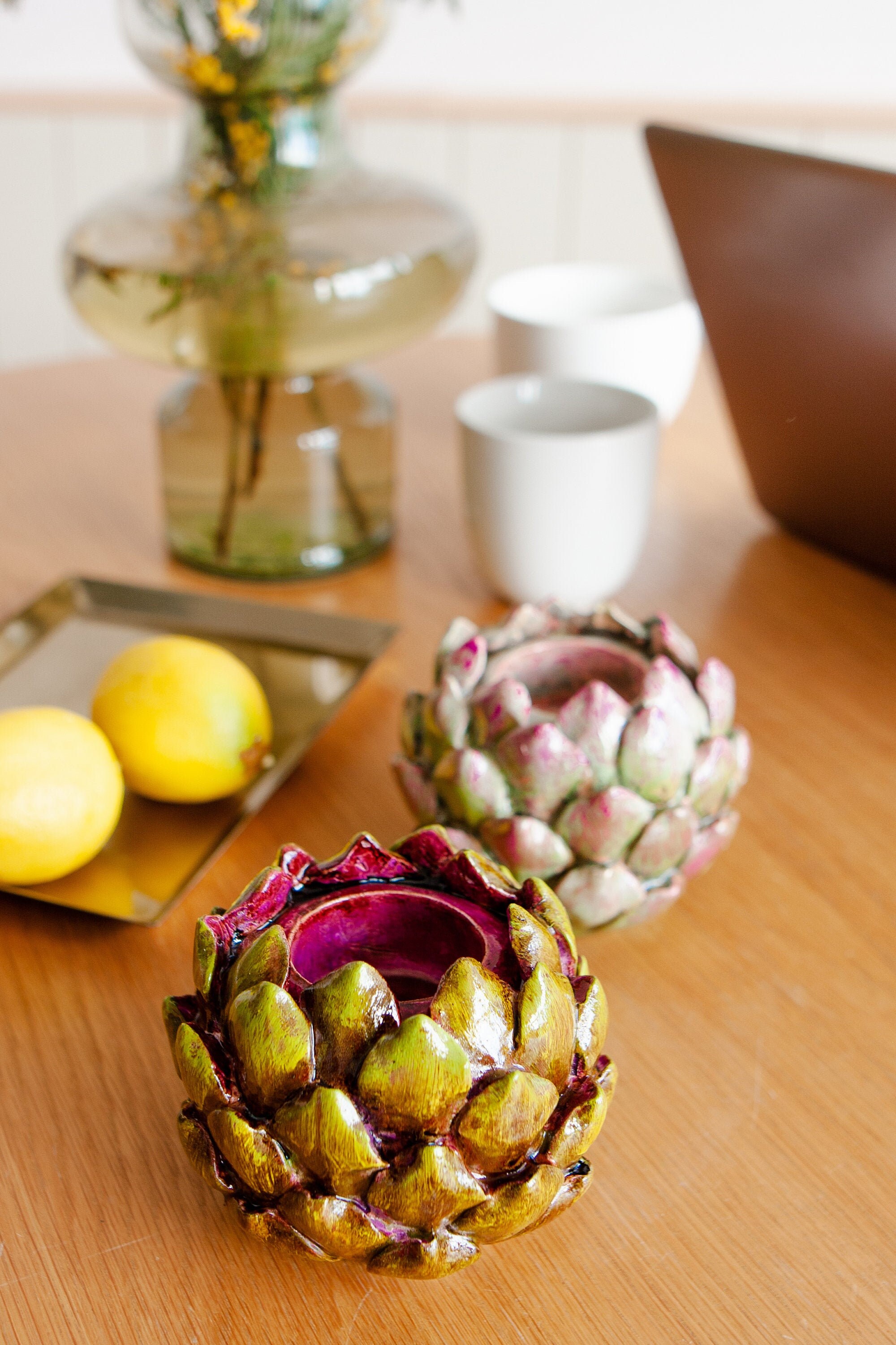 Artichoke candle holder flower ceramic artichoke figurine Etsy