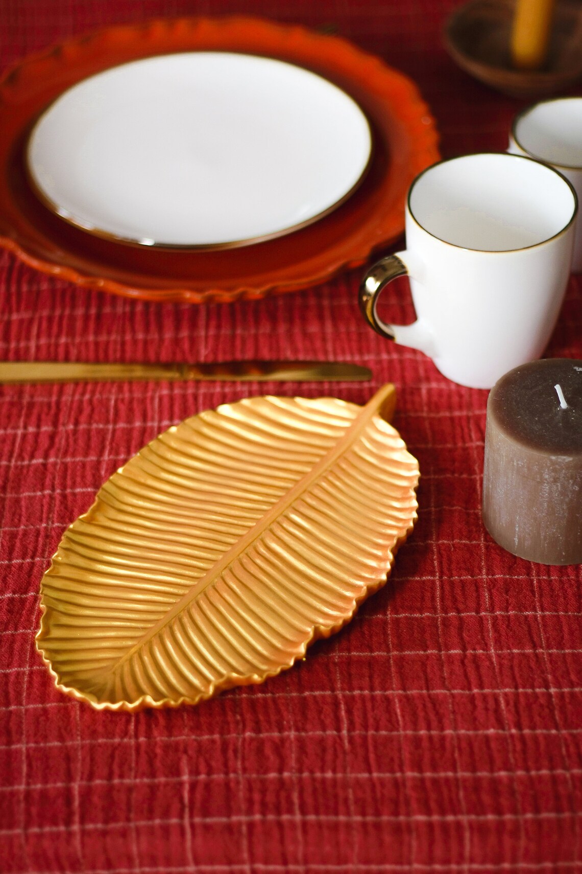 Decorative tray leaf tray leaf platter desk decor for women Etsy