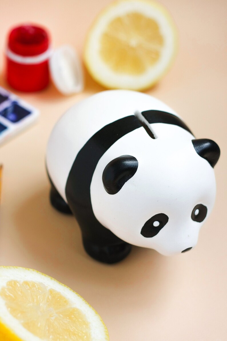 Quarantine gift panda decorations. Eco baby money bank for image 0