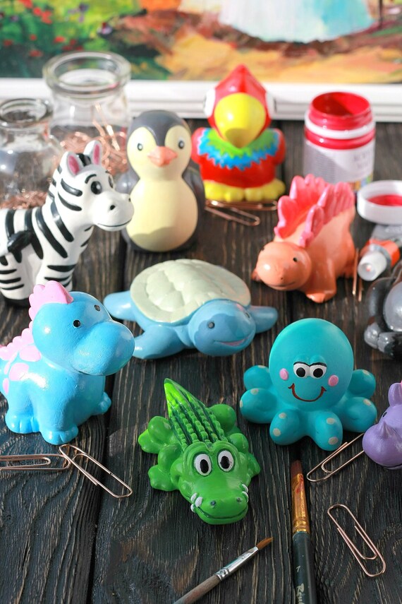 Ceramic bisque 10 piece unpainted animal figurines bisque Etsy