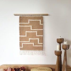 Geometric Desert Southwest Hand Spun Hand Woven Plant Dyed Wall Hanging image 1