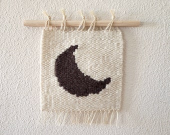 Crescent Moon Hand Spun Hand Woven Wall Hanging