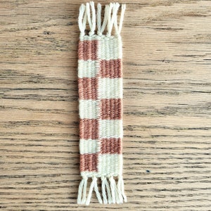 Checkerboard Pattern Plant Dyed Woven Bookmarks image 2