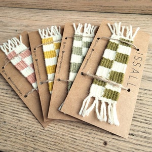 Checkerboard Pattern Plant Dyed Woven Bookmarks image 6