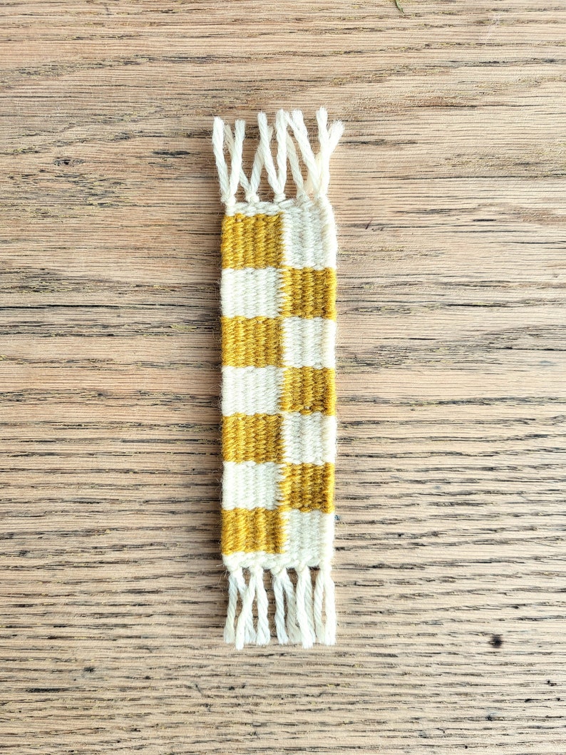 Checkerboard Pattern Plant Dyed Woven Bookmarks image 3