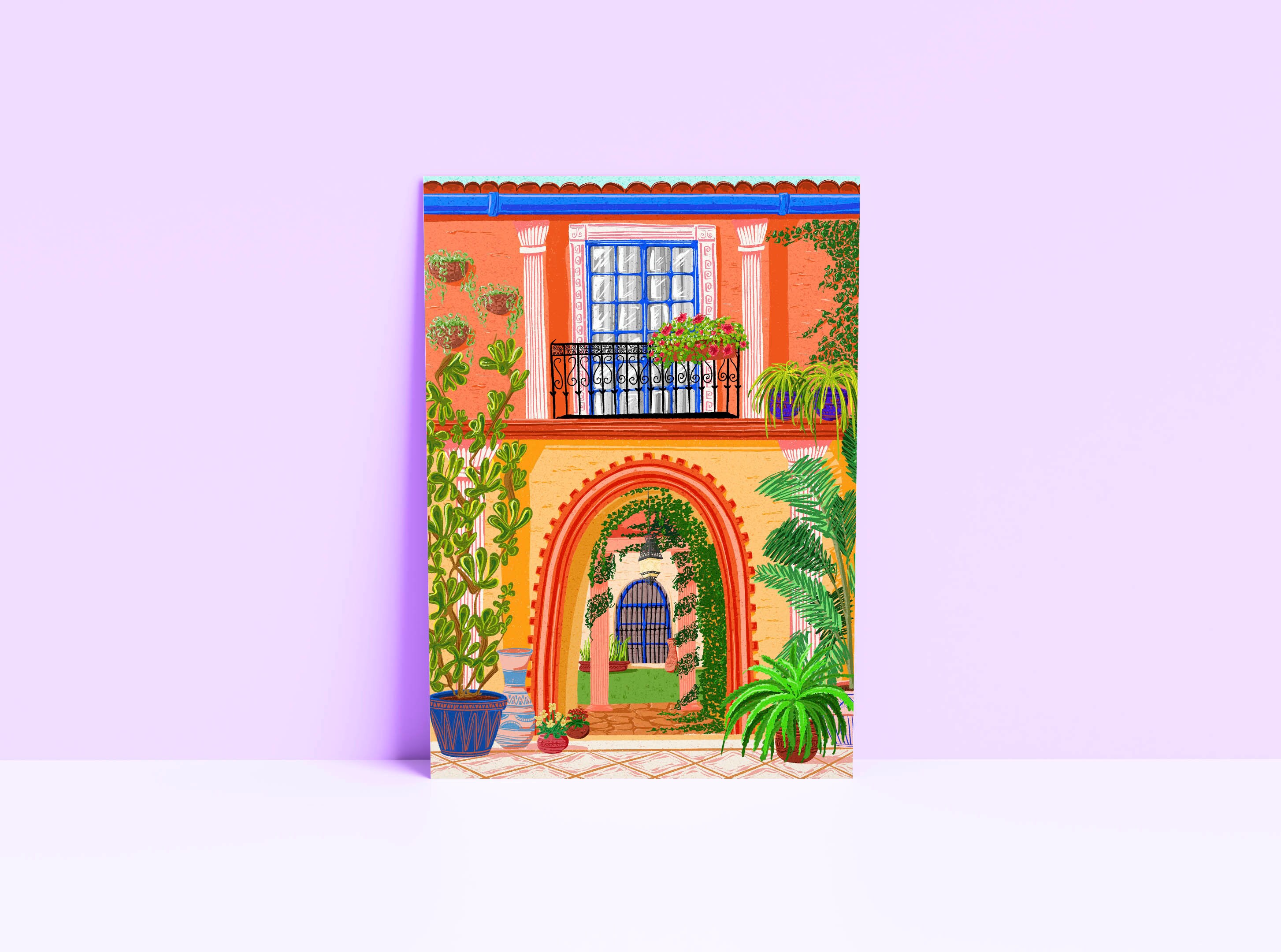 Mexican Hacienda art print Mexican wall art Mexico traditional