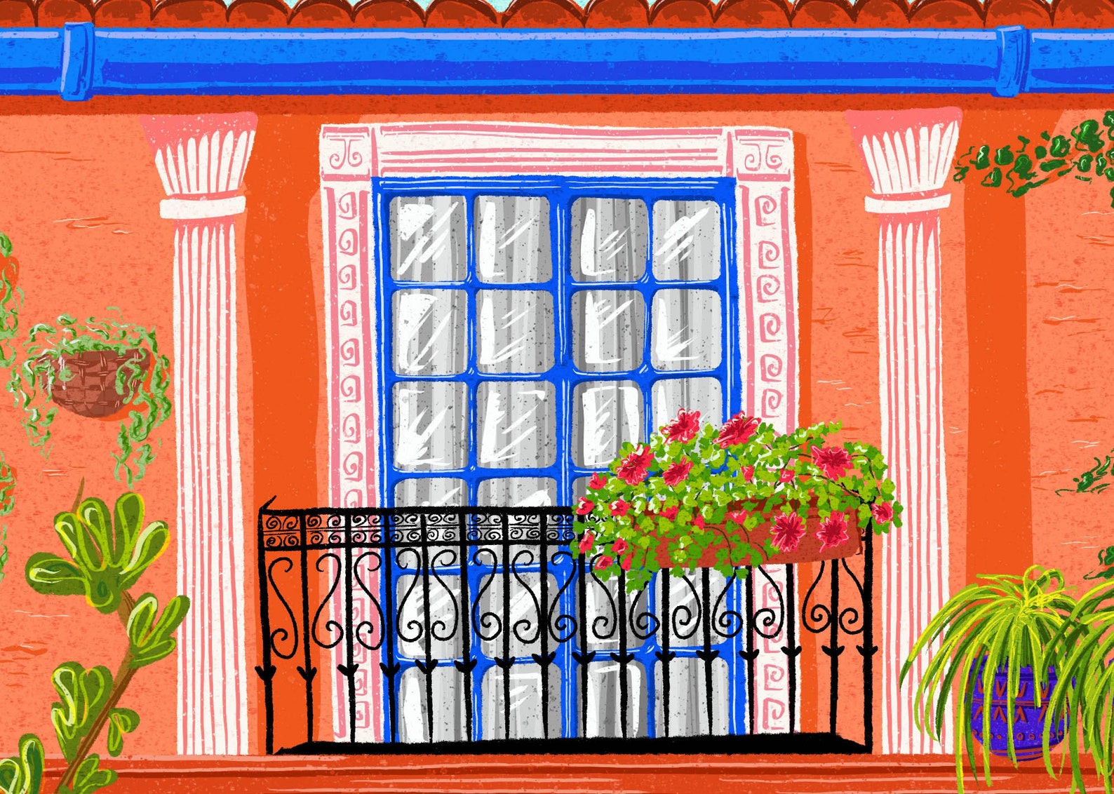 Mexican Hacienda art print Mexican wall art Mexico traditional