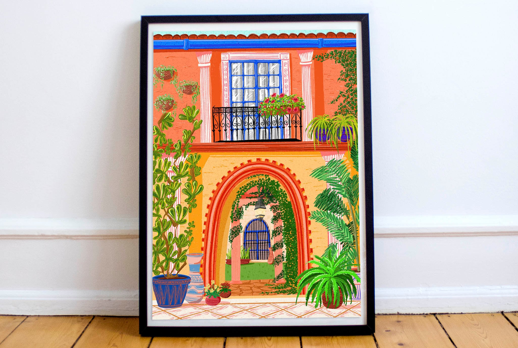 Mexican Hacienda art print Mexican wall art Mexico traditional