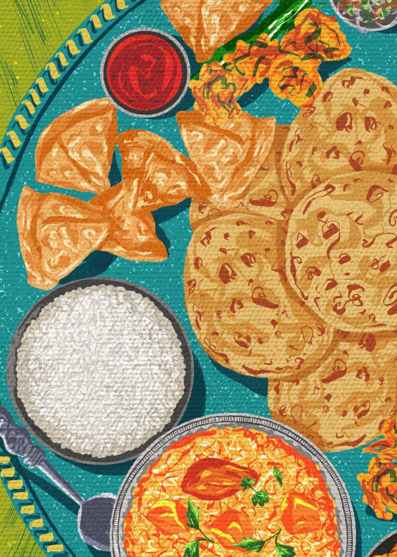 Indian food print India wall art Indian food gift Food Etsy