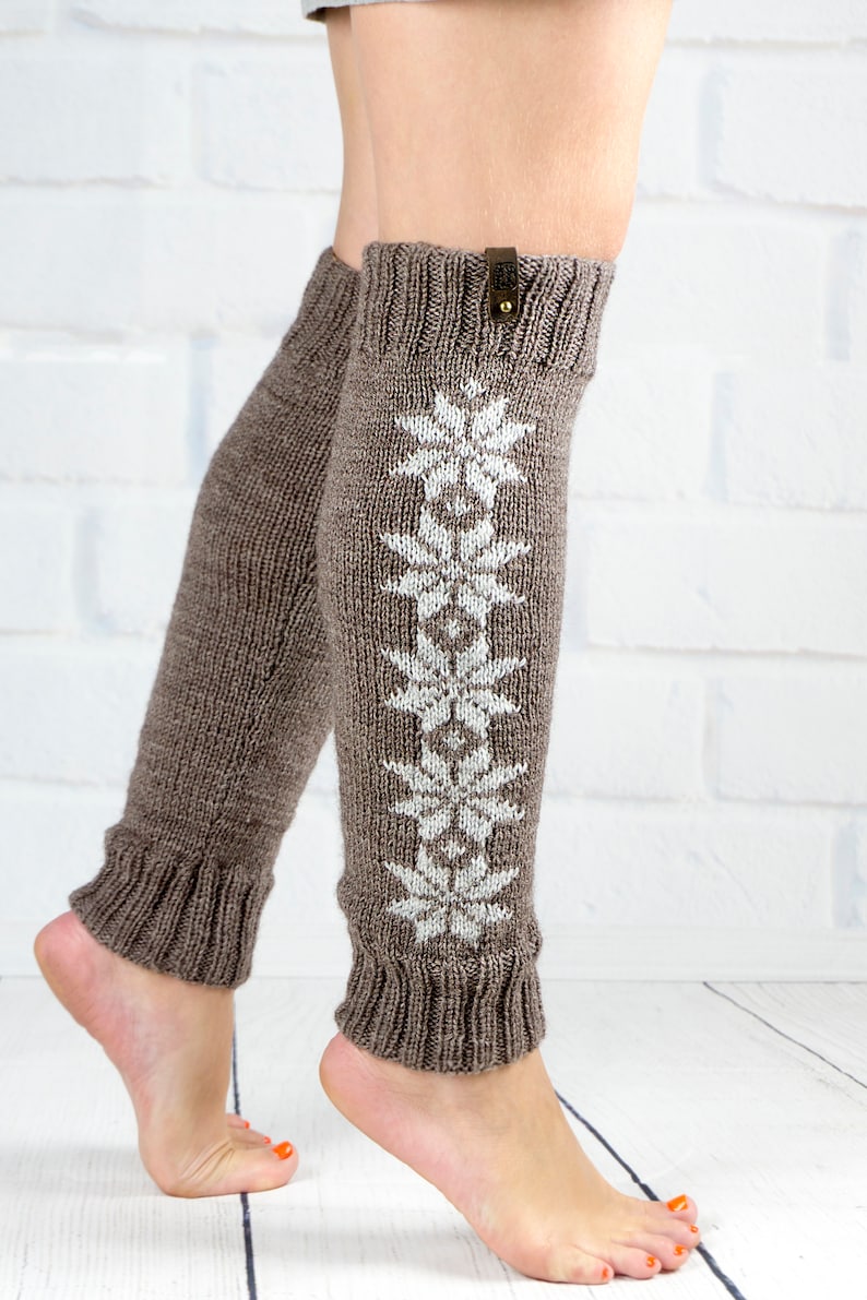 Long Leg Warmer Dance Yoga Ballet Hand Knit Legwarmers Beige Etsy