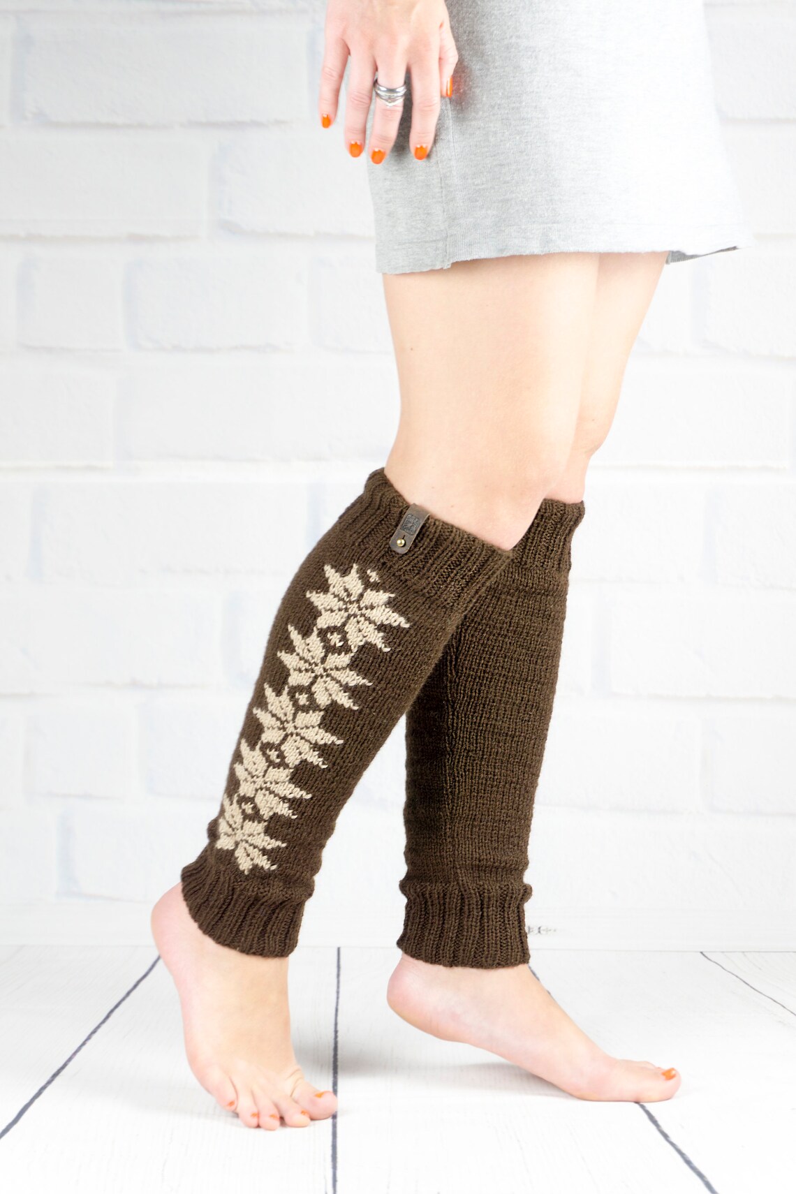 Long leg warmer Dance Yoga Ballet Hand knit legwarmers brown Etsy