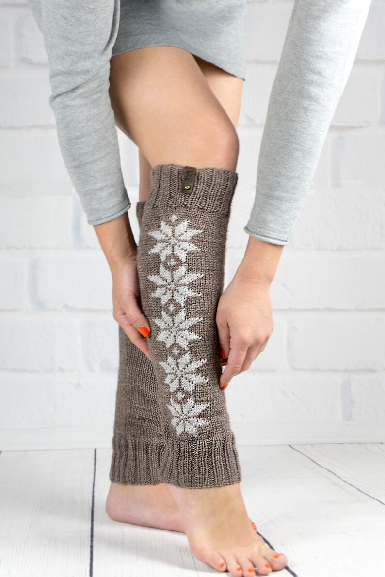 Long Leg Warmer Dance Yoga Ballet Hand Knit Legwarmers Beige Etsy