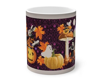 Kleurveranderende koffiemok, herfst-Halloweenontwerp