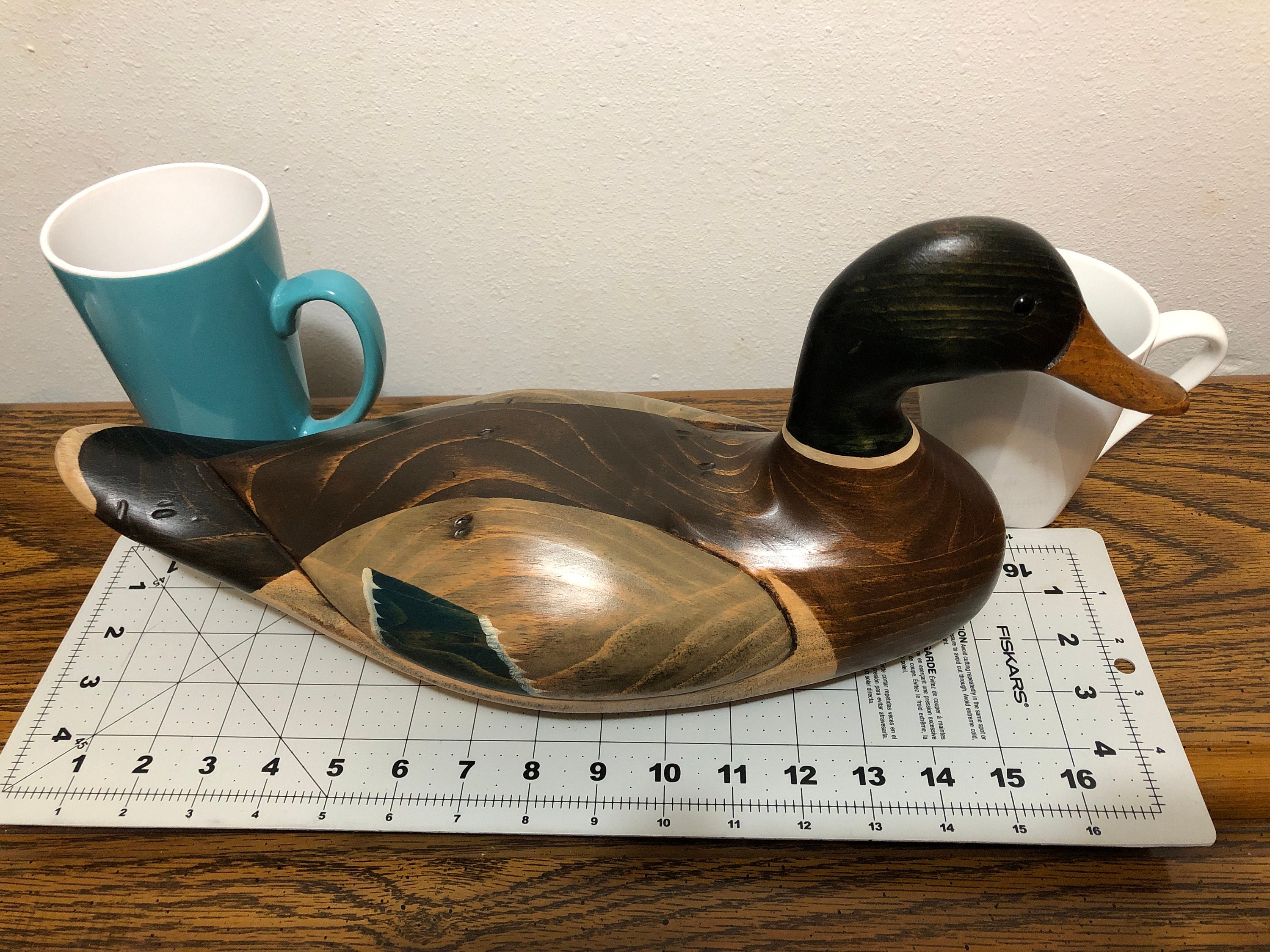 Beautiful Large Tom Taber Iowa Ducks Unlimited Wooden Decoy Beautiful Large Tom Taber Iowa Ducks Unlimited Wooden Decoy