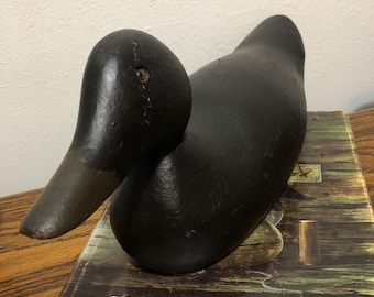 Mason Decoy Black wooden decoy