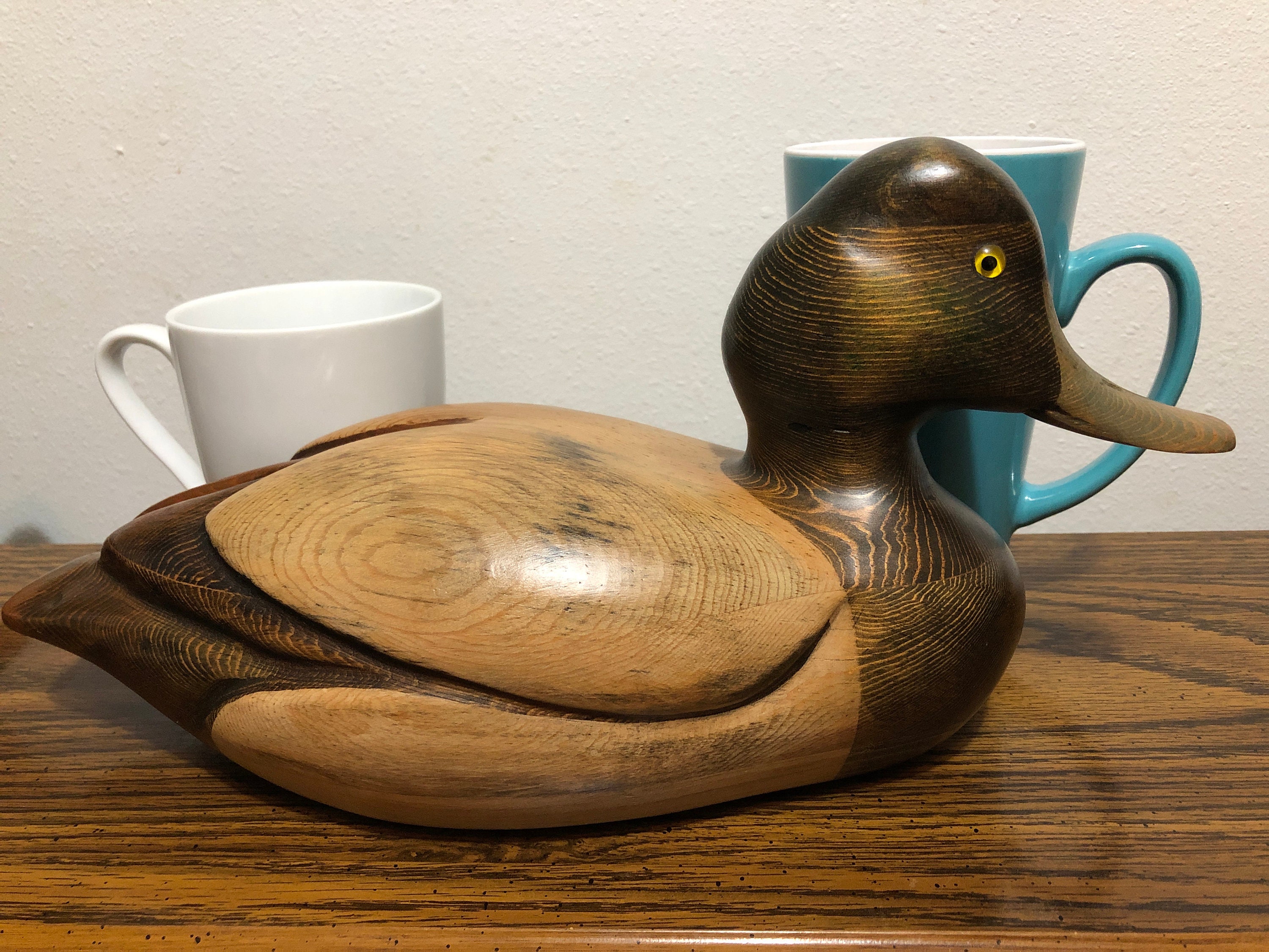 Beautiful Tom Taber Wooden Blue Bill Duck - Etsy