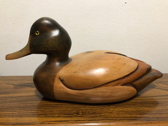 Beautiful Tom Taber Wooden Blue Bill Duck - Etsy