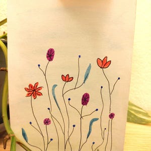 Carte en aquarelle (motif fleur)