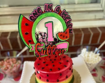 Watermelon Cake Topper SVG: First Birthday Party Decor (Digital File)