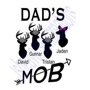 Día del Padre personalizable svg, papá's mob, manada, familia SVG, diseño del Día del Padre, personalizar con los nombres de elección,