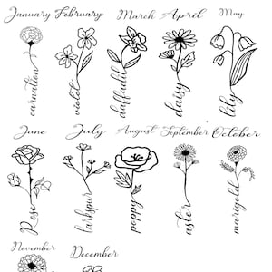 Geburtstagsmonat Blume SVG, Omas Gartenschild, Muttertag SVG, Oma SVG, Mama SVG, Familiennamen-Schild, Benutzerdefiniertes Gartenschild, Familienschild-Svg