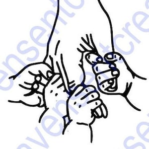 Mama, Papa, Nana 4 Kinder Hände SVG. Mit Kind und Mama / Papa Hände SVG halten. Familie svg. Muttertagsgeschenk. Digitale Dateien Cricut