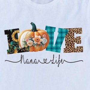 Love Grandma Life PNG: Fall Pumpkin Sublimation Design (Digital Download)