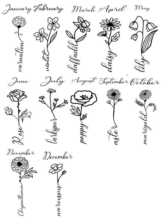 Birth Month Flower SVG Grandmas Garden Sign Mothers Day Svg Etsy Denmark