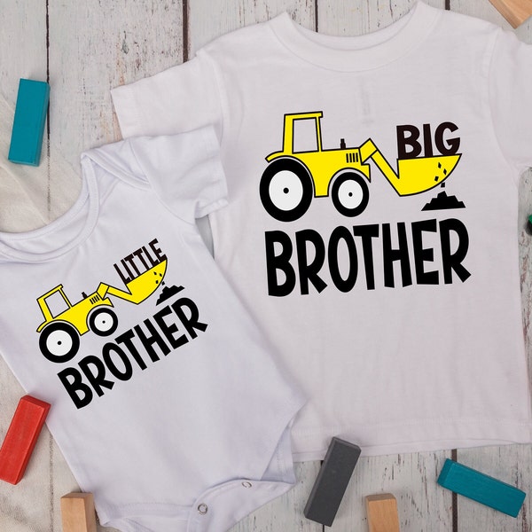 Big Bro Svg, Lil Bro Svg, Kids Shirt Design, Tractor, Newborn Baby Boy, big brother, Little Brother Svg, Baby Shower, Svg Files For Cricut