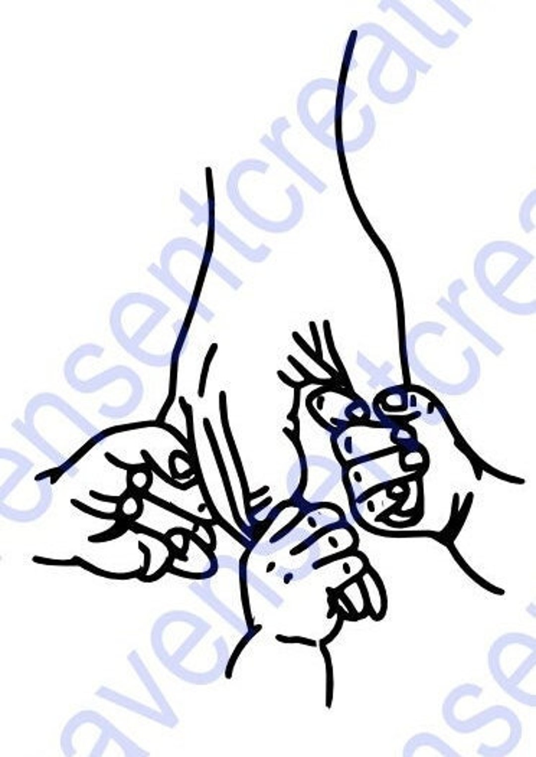 Mom, Dad, Nana 3 Kids Hands SVG. Holding Childs and Mom/dad Hands SVG ...