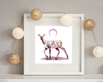 Spooky Artwork Deer Drawing Deer Skeleton Art Deer Anatomy Illustration Cartoon Character Design Creepy Drawing of Deer Mom Parasite Art