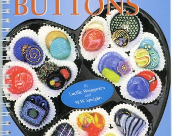 Modern West German Glass Buttons spiral bound book 92 pages all color 6 x 9 free shipping incl moonglos, Design in glass,Aurora Satin glass