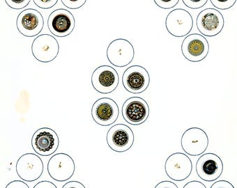 30 steel cup buttons and a few others carded assorted designs OMEs cut steels and so much more