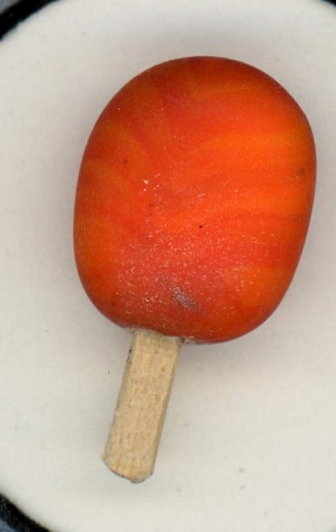 Yummy Looks Good Enogh to Eat Glass Orange Creamsicle on a Stick Button