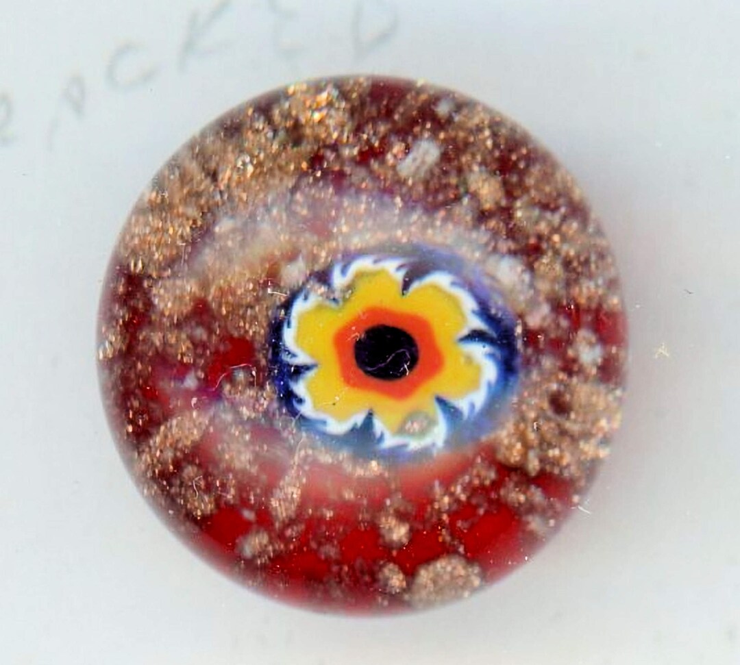 Medium Paperweight Button by John Gooderham Red Base Etsy