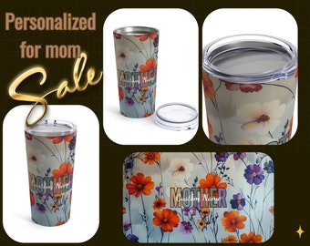 Floral Aesthetic Personalized Mom Tumbler: Perfect Mother's Day Gift for Mom!