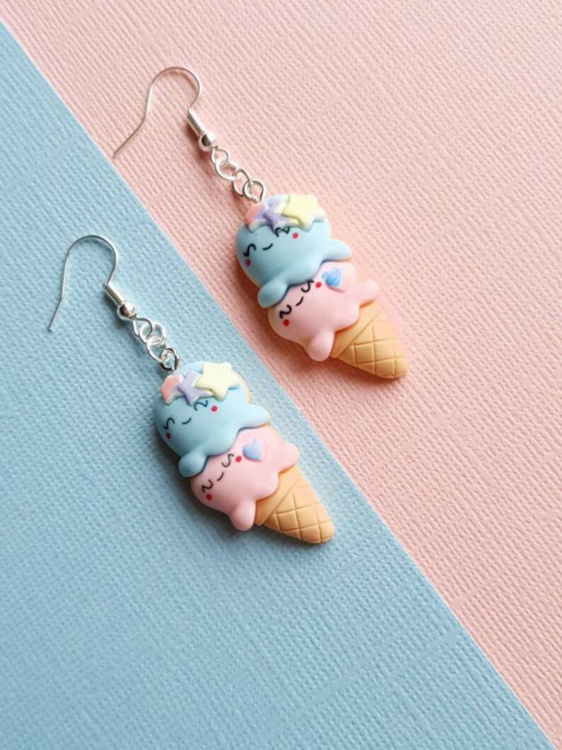 Ice cream earrings kawaii earrings cute earrings candy Etsy