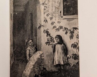 Antique 1903 Postcard – Vintage German Children Illustration – Mailed to Norway – Early Divided Back