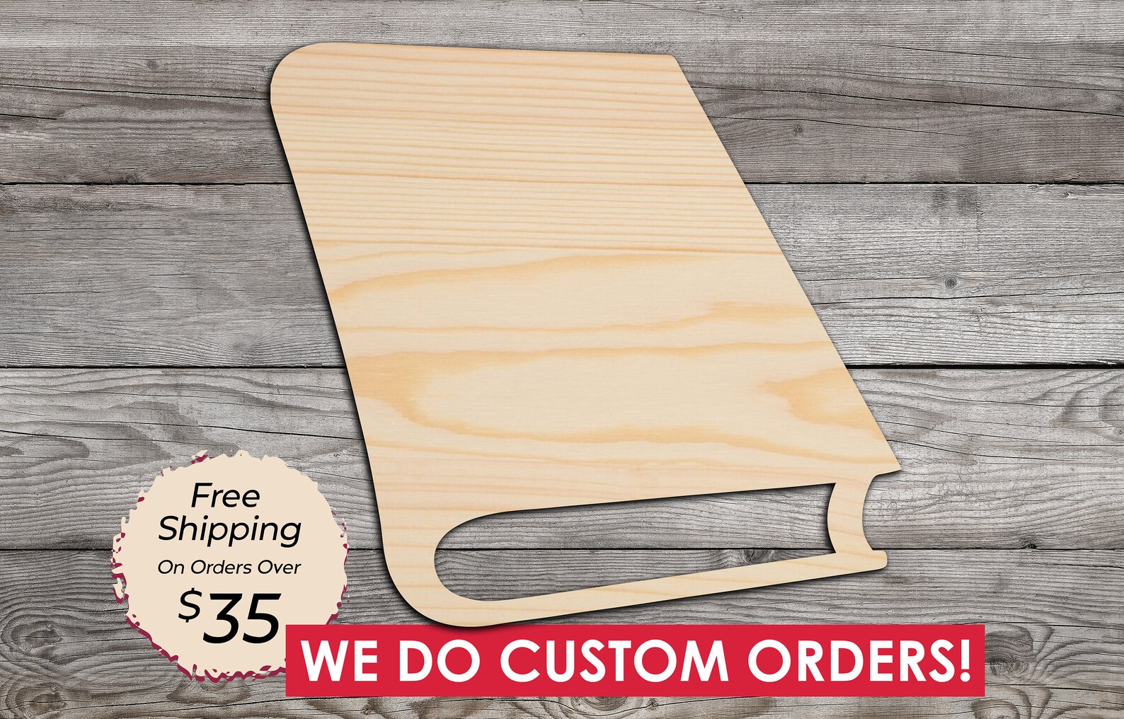 Book Wooden Craft Shape / Wood Cutout Home Decor Laser Cut Etsy