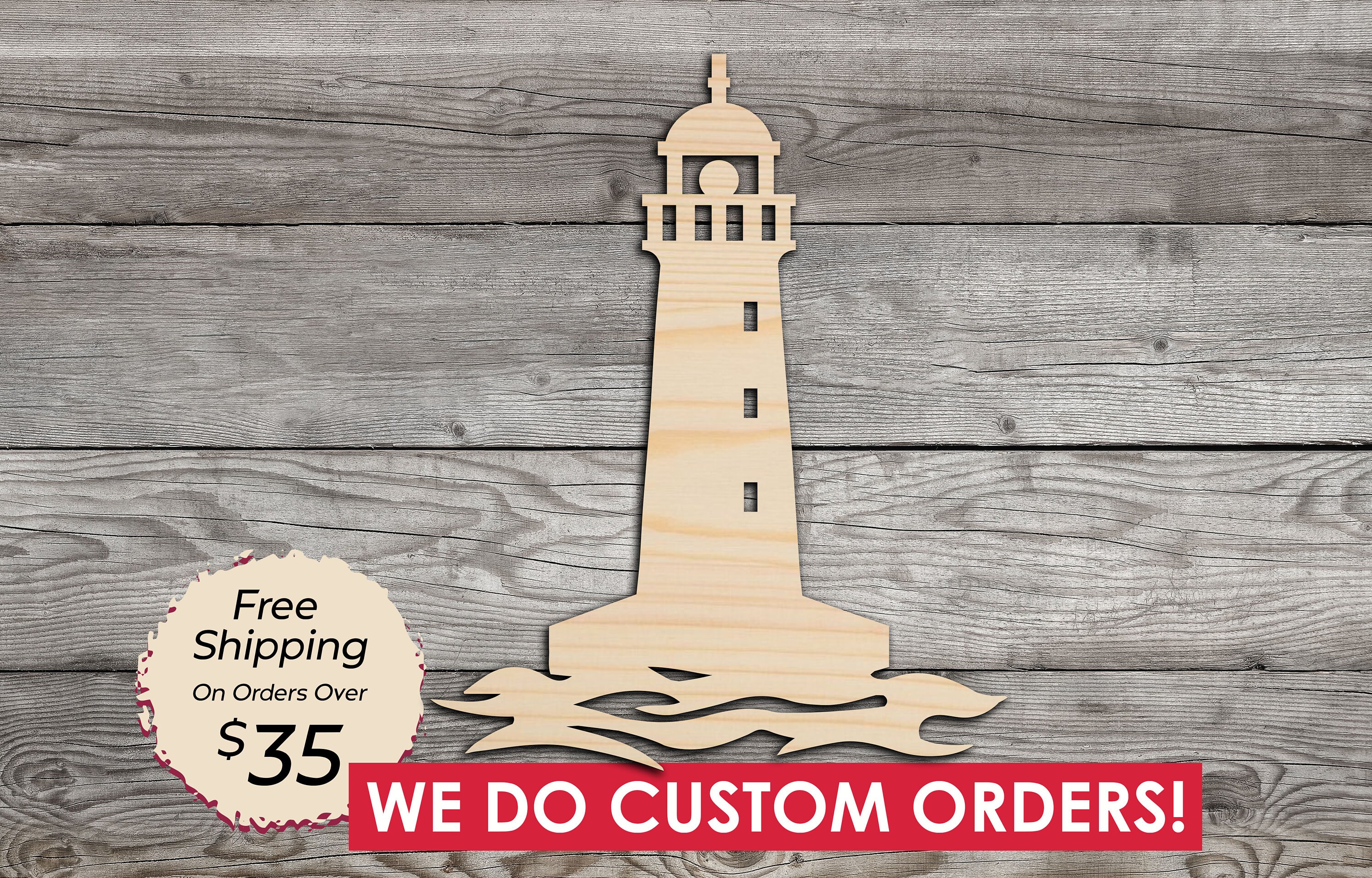 Lighthouse Wooden Craft Shape / Wood Cutout Home Decor Laser Etsy